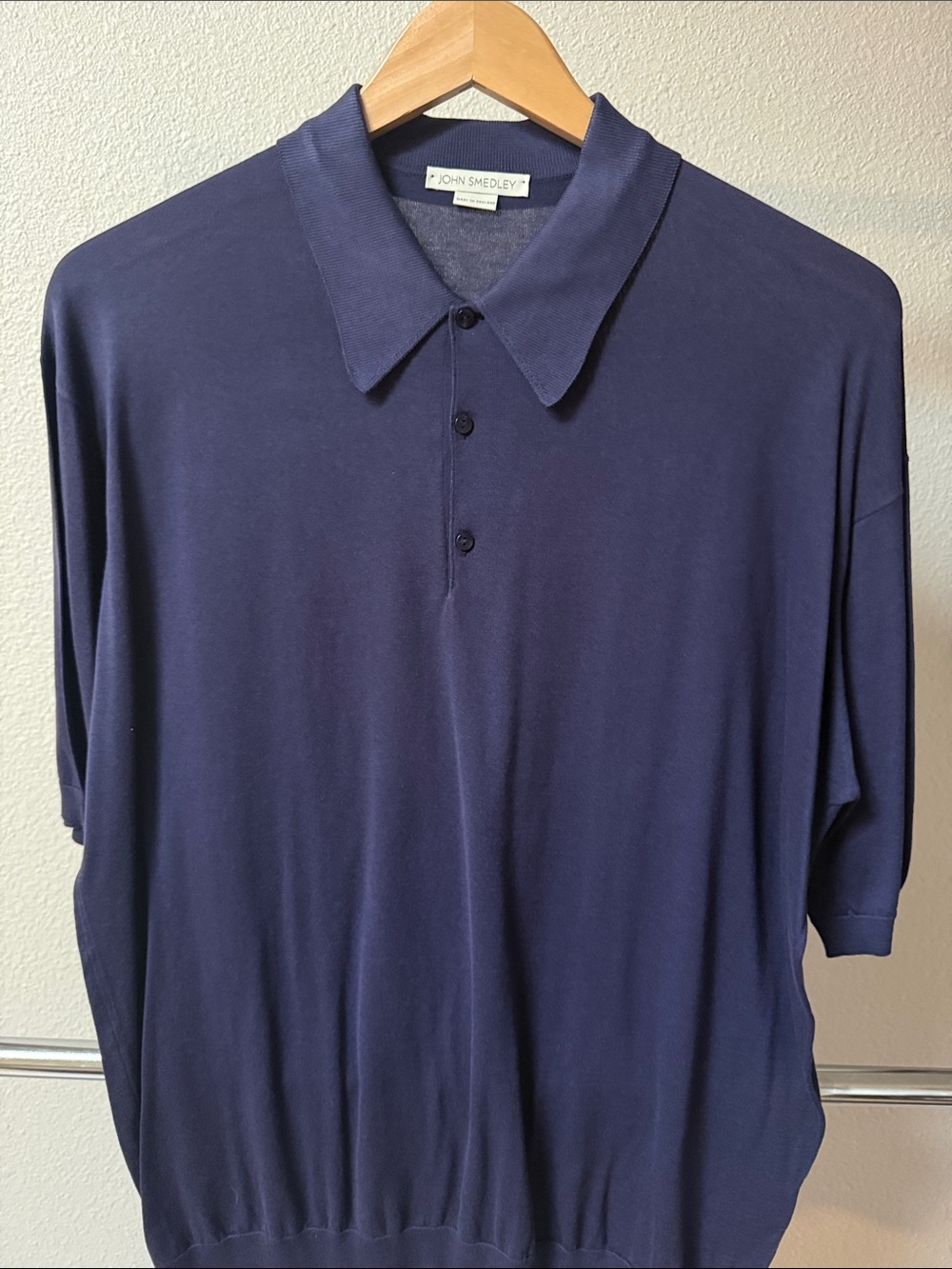 John Smedley Deep Plum Short-Sleeve Cotton Sweater